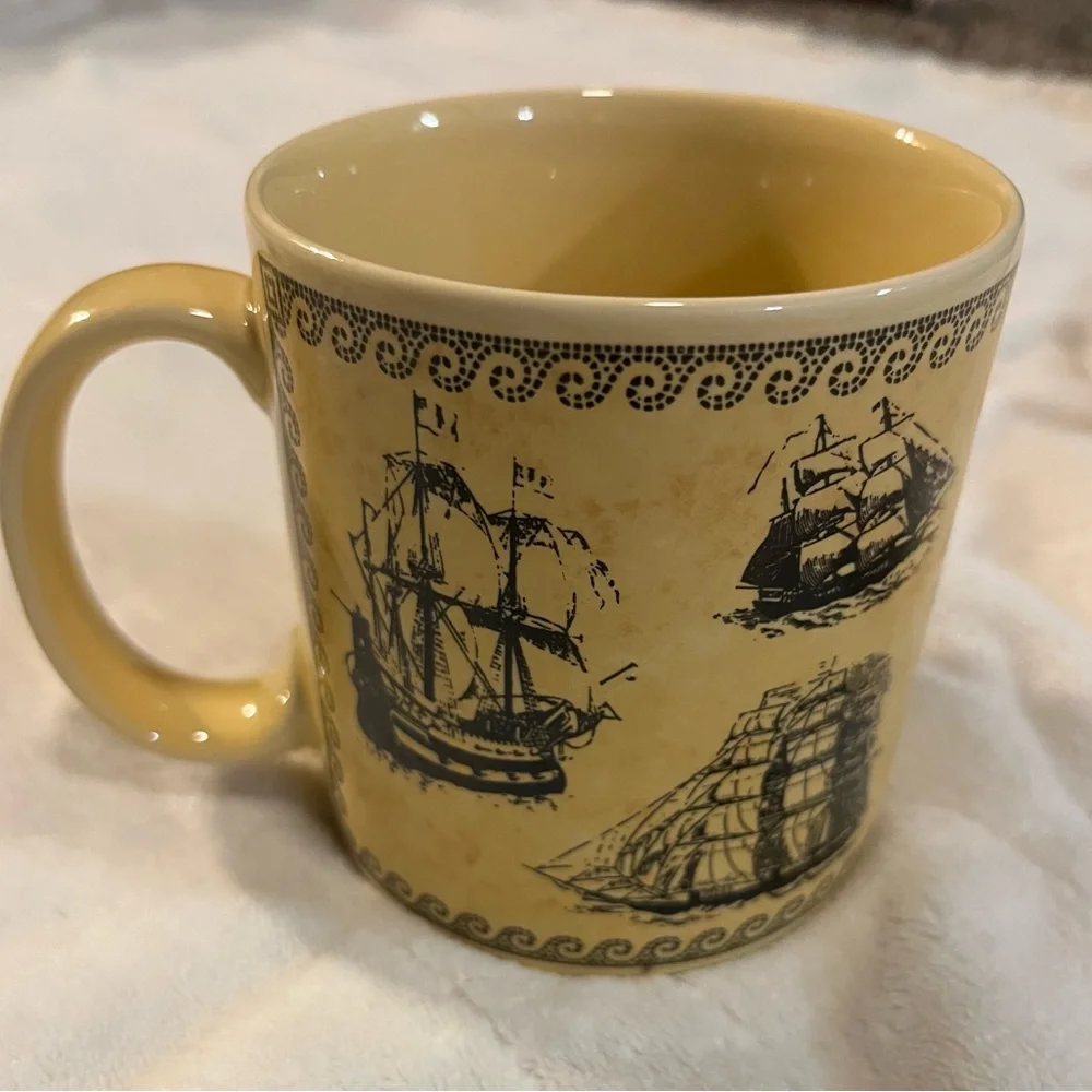 Russ Berrie Yellow Nautical Mug - Picture 1 of 6